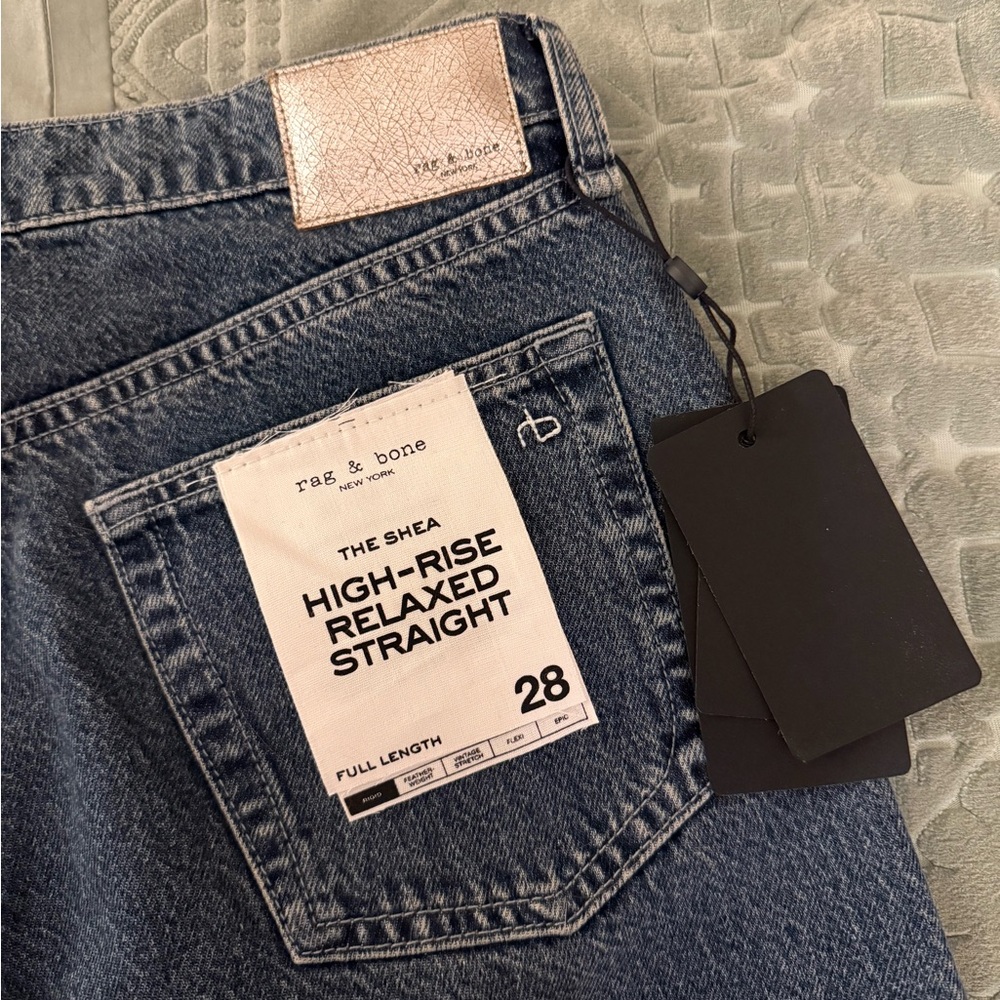 Rag & Bone Shea Relaxed Straight Jeans in Studded Kingston Size 28 - Picture 9 of 15
